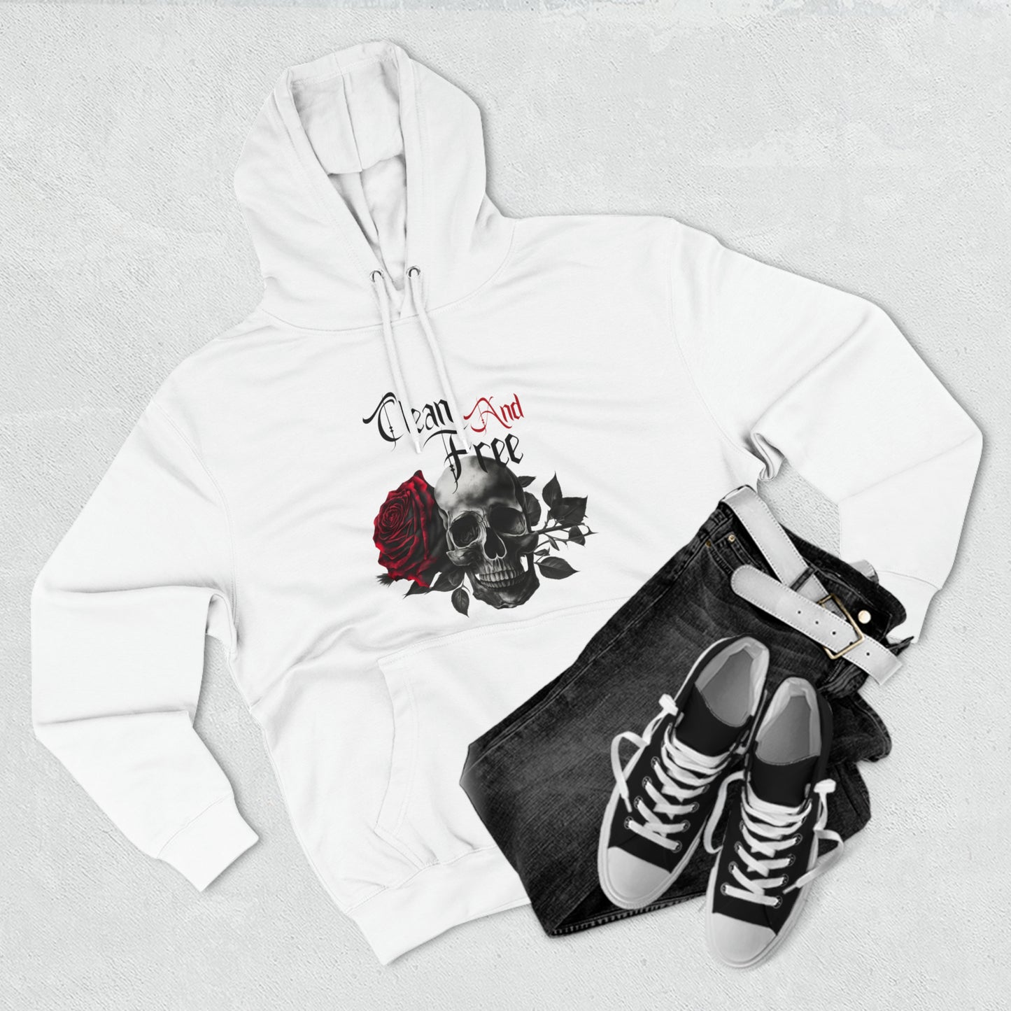 "Skull And Rose" Unisex Recovery NA Hoodie