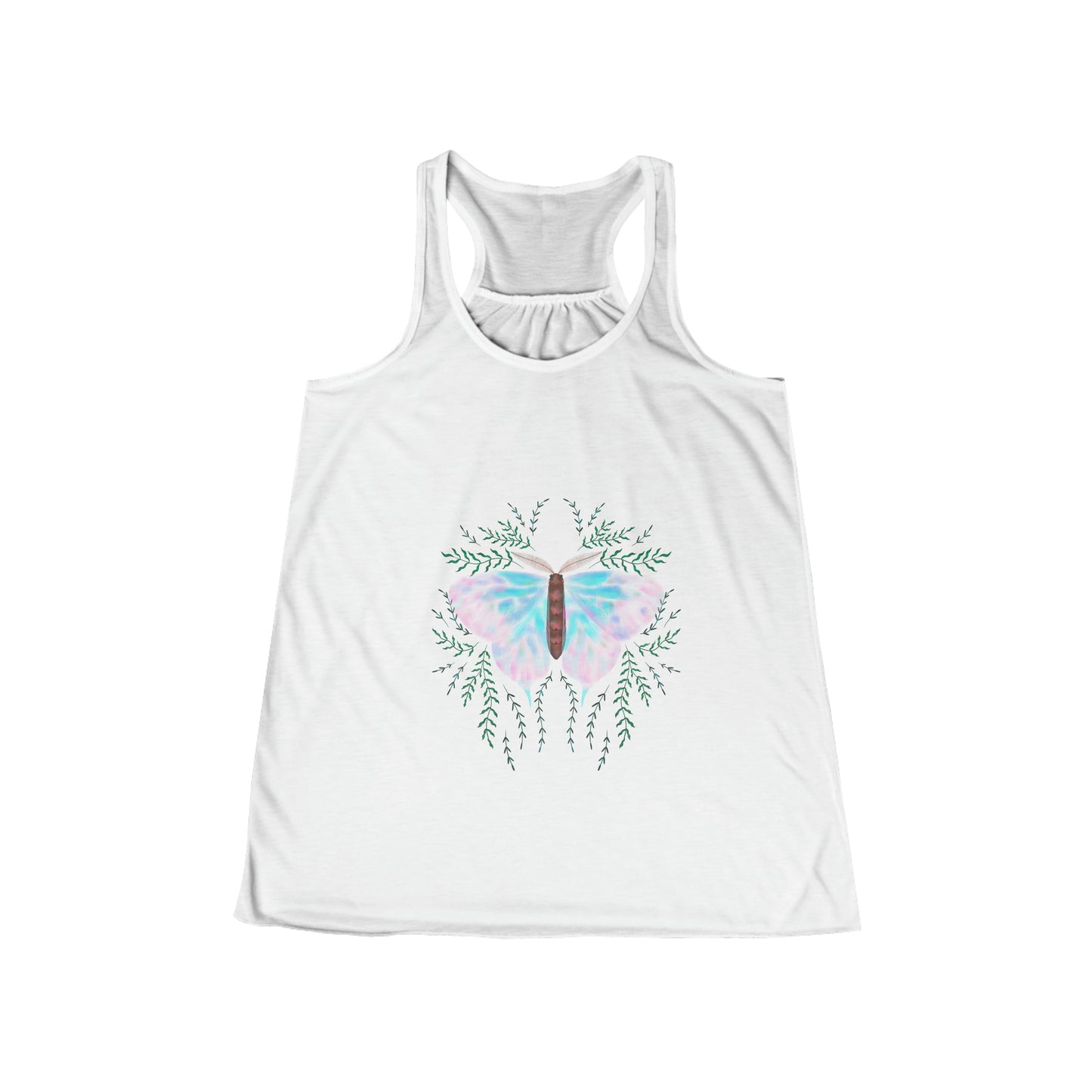 Racerback tee with Sober Mom but Still Sassy Butterfly original Design by Saffy Baldwin. 