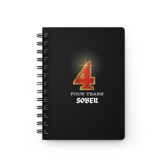 Sober Birthday Journal "Four Years" Spiral 5 x 7