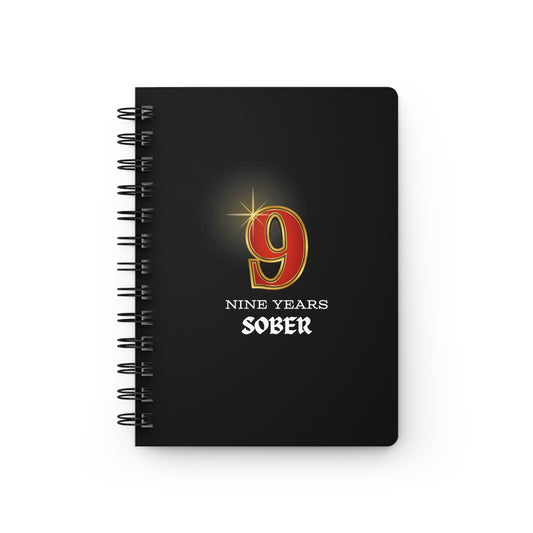 Sober Birthday Journal "Nine Years" Spiral 5 x 7