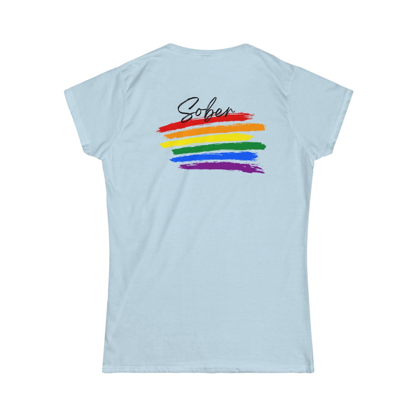 "Rainbow Stripes" Femme Cap Sleeve 2-sided Tee