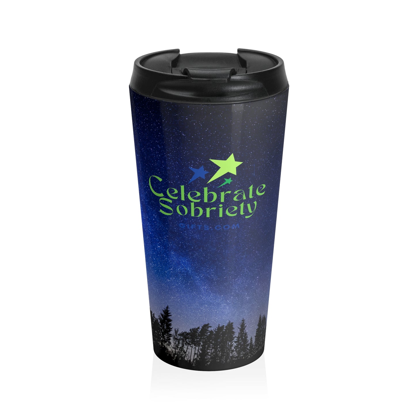 "Celebrate Sobriety" Stainless Steel Travel Mug