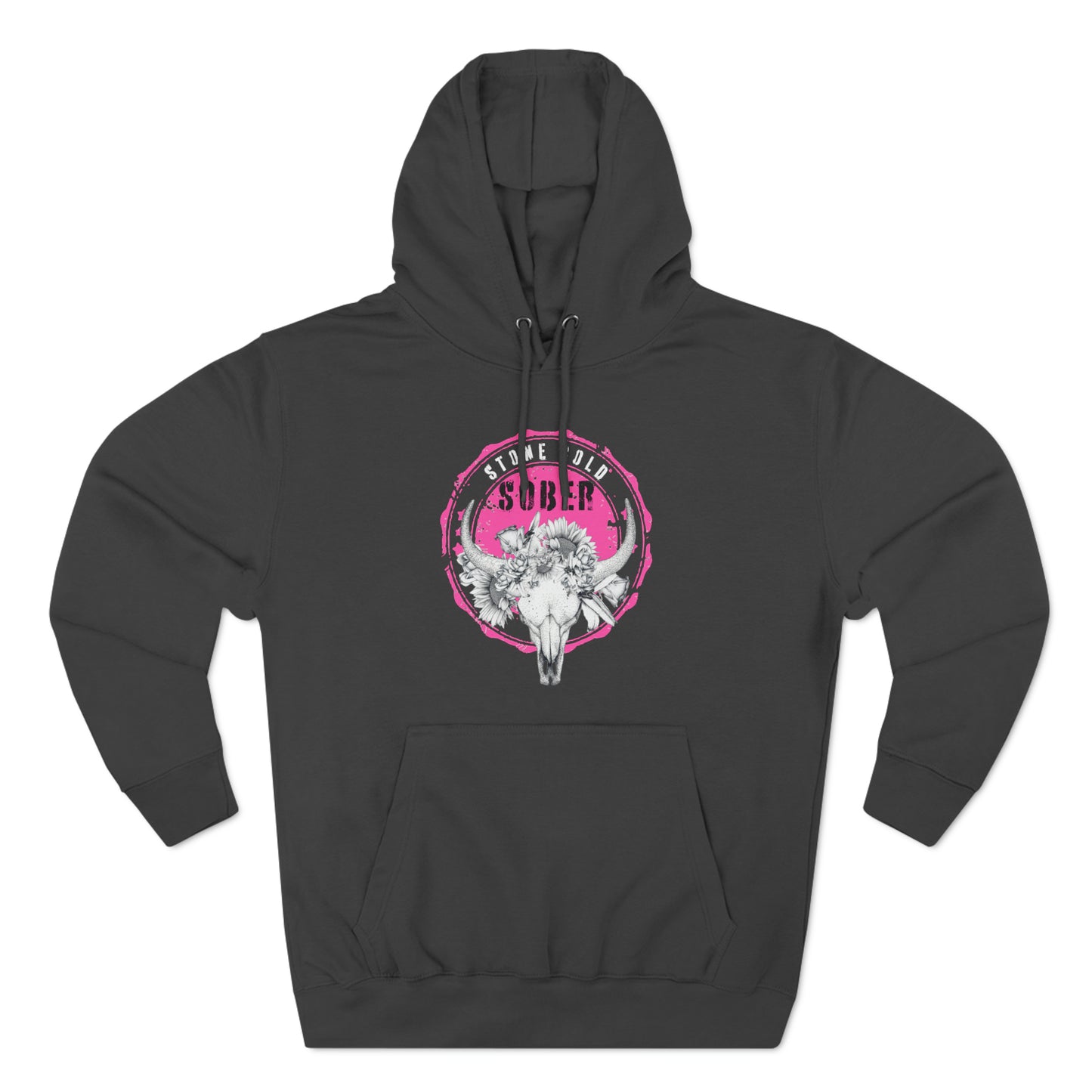 "Stone Cold Sober" Pink Skull Hoodie