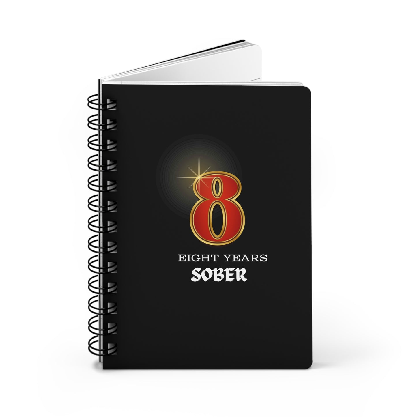 Sober Birthday Journal "Eight Years" Spiral 5 x 7