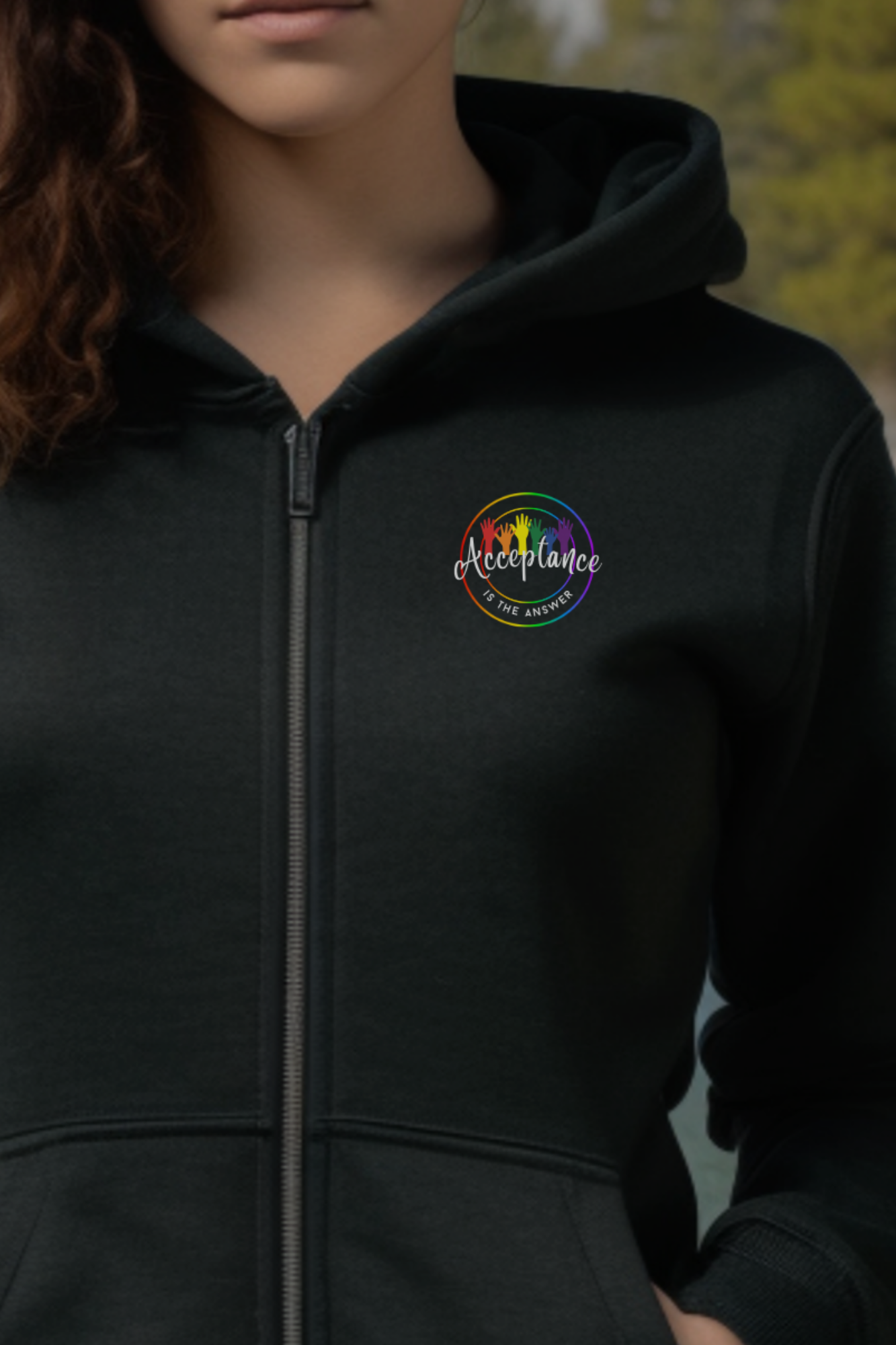 "Acceptance Is The Answer" Unisex Zip Hoodie