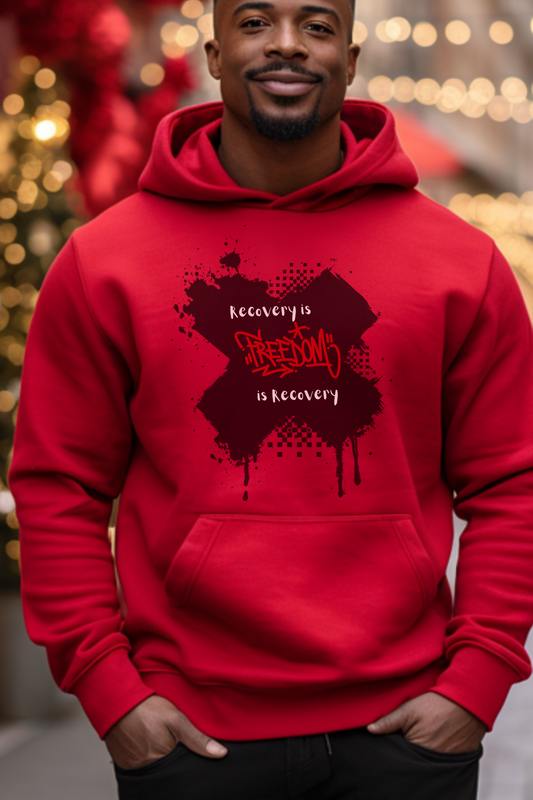 "Recovery is Freedom is Recovery" Soft Hoodie