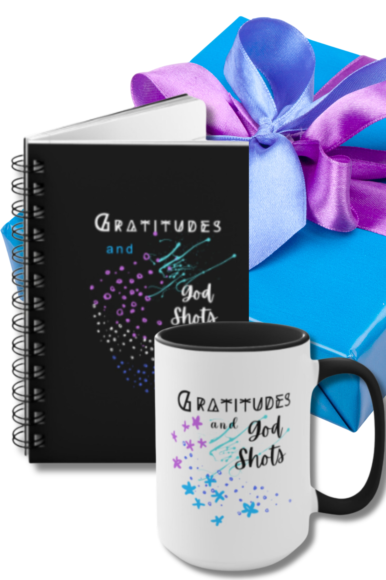 RECOVERY TOOLKIT "Gratitudes and God Shots" 15 oz. Mug w/ Recovery Journal (2 gifts in 1) FREE SHIPPING