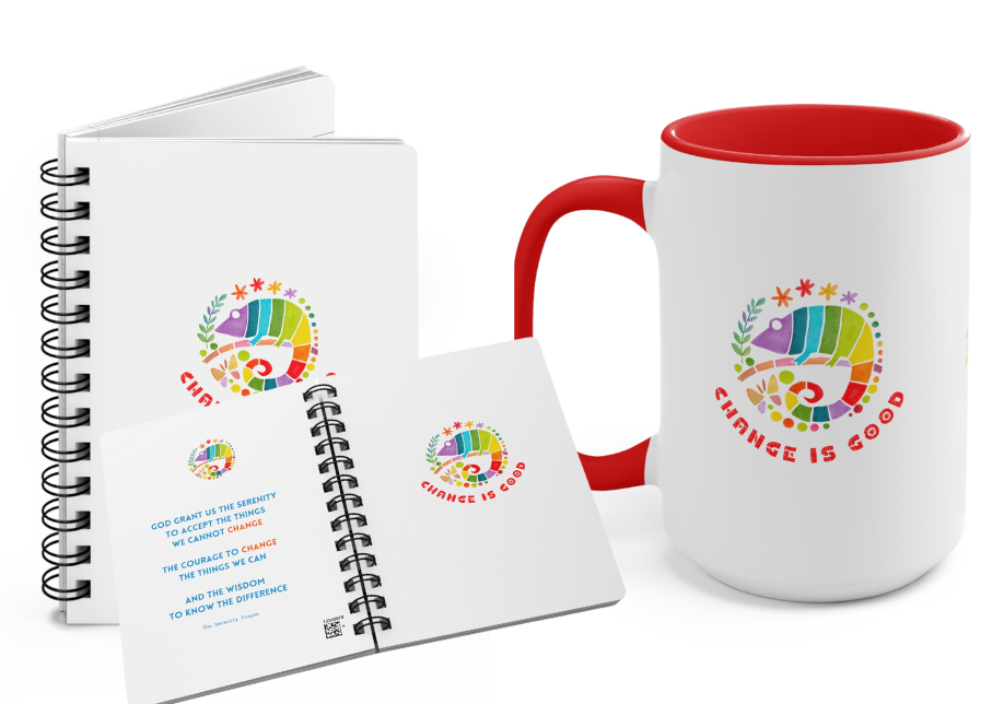 RECOVERY TOOLKIT "Change Is Good" 15 oz. Mug w/ Recovery Journal (2 gifts in 1) FREE SHIPPING