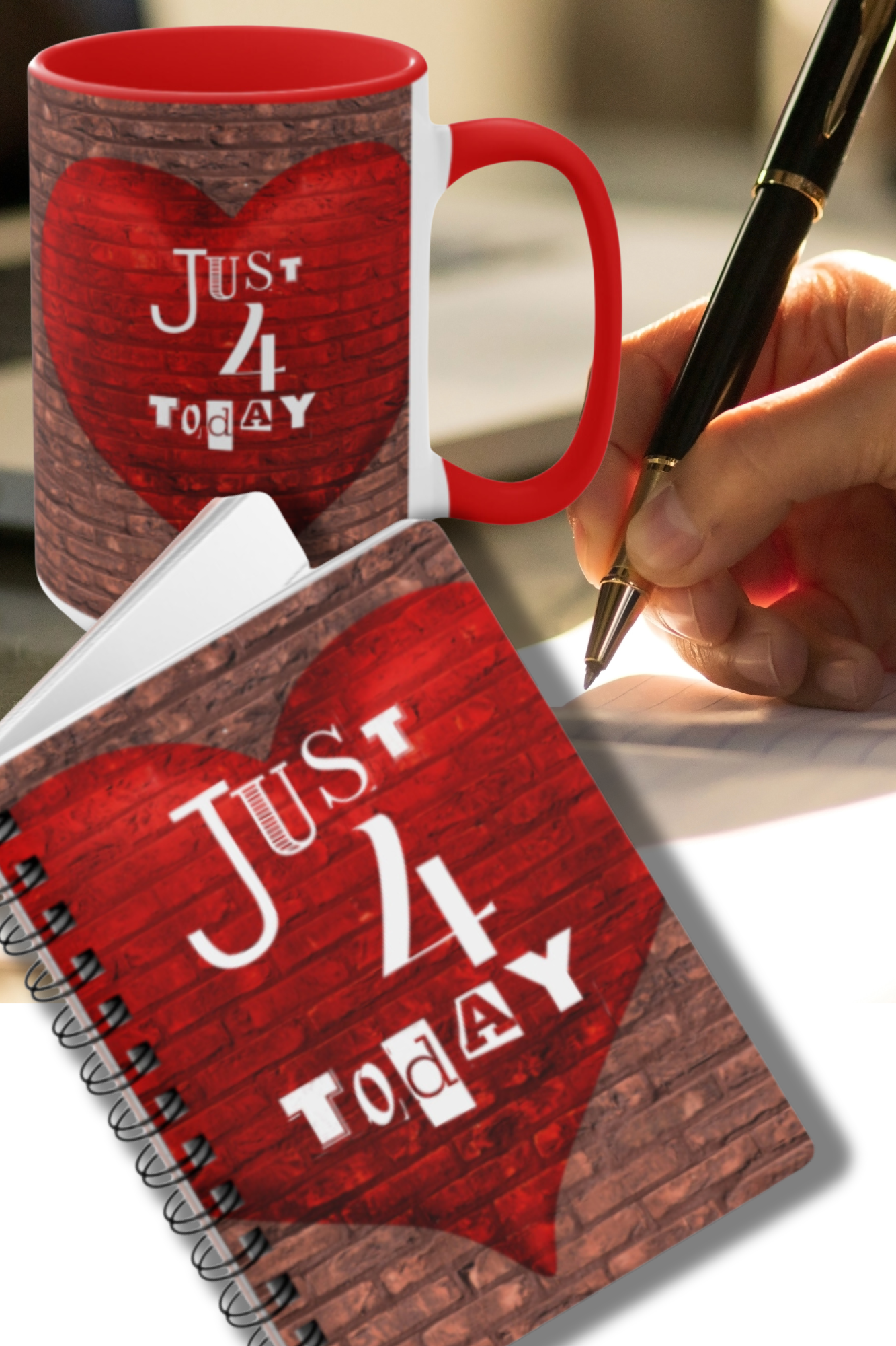 RECOVERY TOOLKIT "Just For Today" Bundle 15 oz. Mug With Matching Recovery Journal FREE SHIPPING