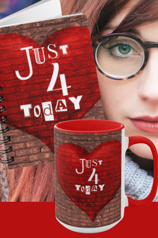 RECOVERY TOOLKIT "Just For Today" Bundle 15 oz. Mug With Matching Recovery Journal FREE SHIPPING