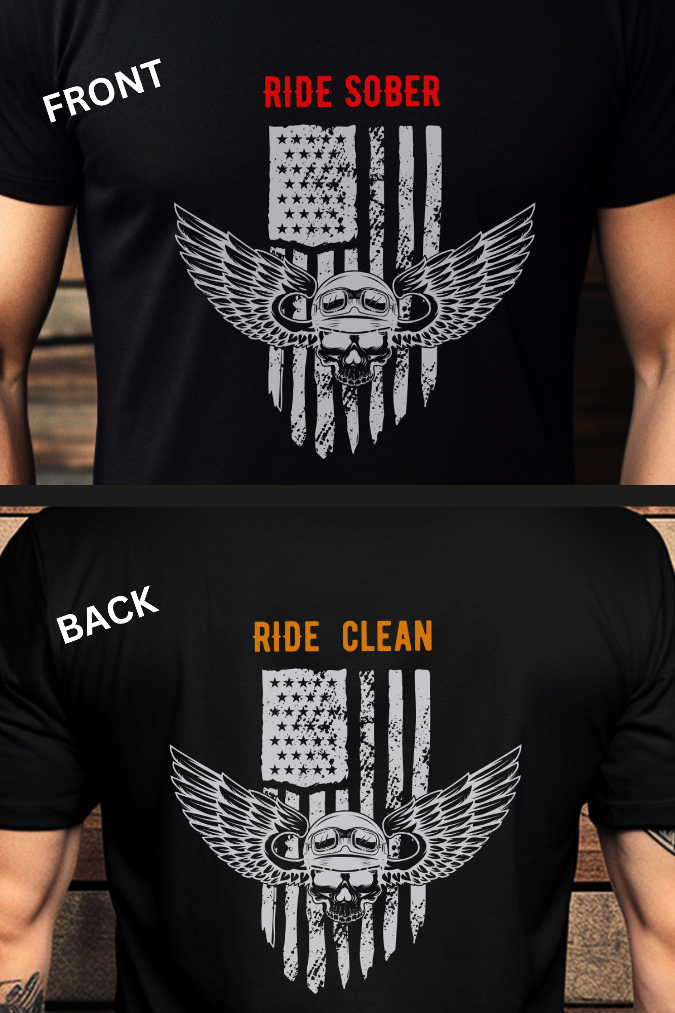 "Ride Patriot" Two-Sided Unisex Tee